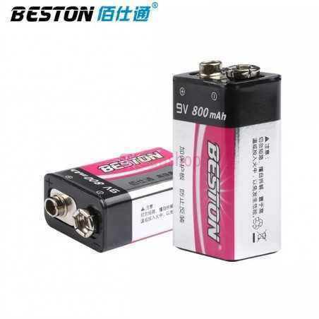 Batterie au lithium-ion 9V rechargeable Beston de haute qualité 800mAh