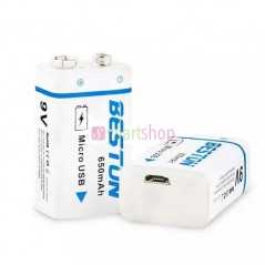 Batterie rechargeable au lithium-ion BESTON USB 9v 650mAh