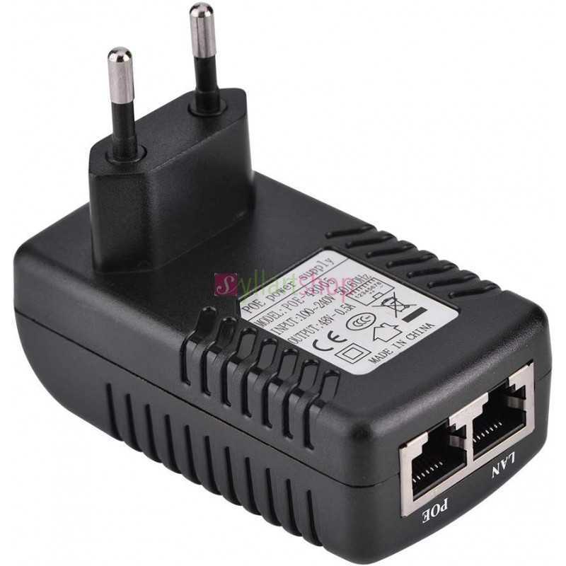 Adaptateur PoE Passif 24V 0.5A (12W) | Injecteur d'Alimentation pour Caméras IP / Téléphones VoIP