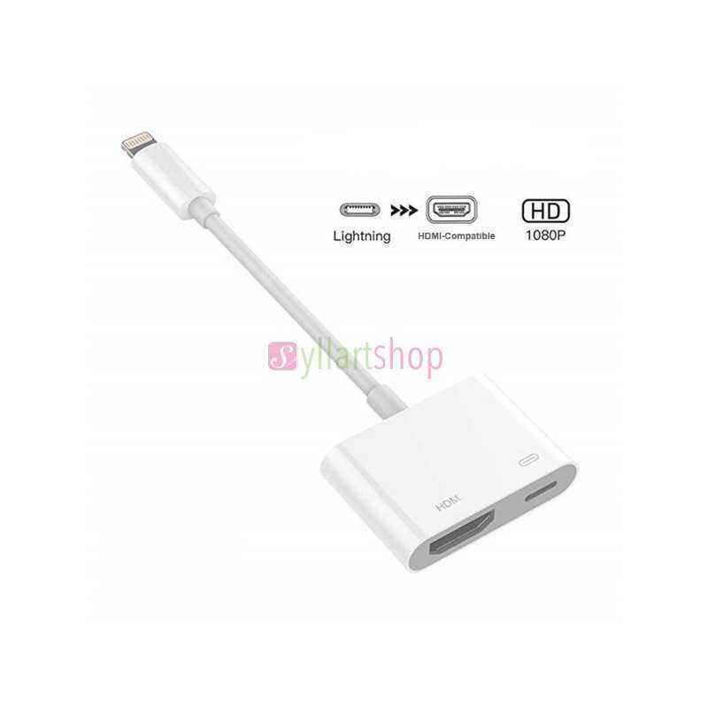 Adaptateur Digital AV Lightning vers HDMI 1080p | Mise en Miroir et Charge Simultanée iPhone/iPad