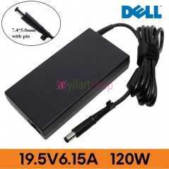 Chargeur PC Portable DELL Original 120W (19.5V 6.15A) | Alimentation DELL 7.4x5.0mm