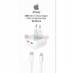 Chargeur Rapide USB C pour iPhone, 50W Chargeur USB C avec Câble Charge
