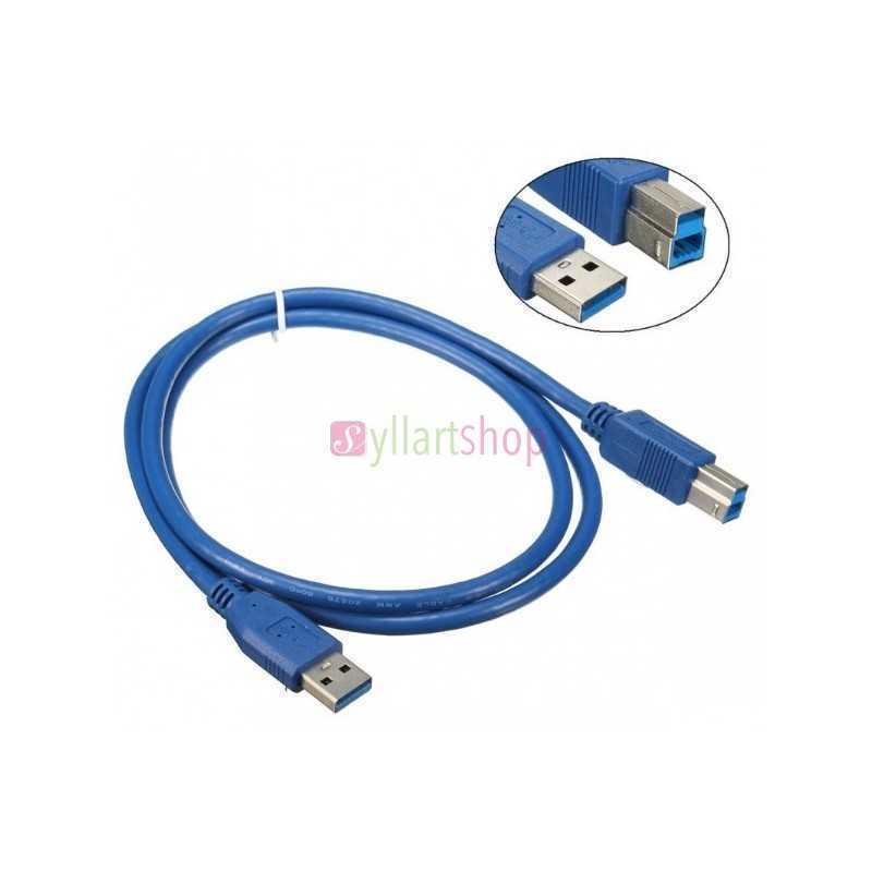 Câble imprimante 1.8m USB A vers USB B Bleu