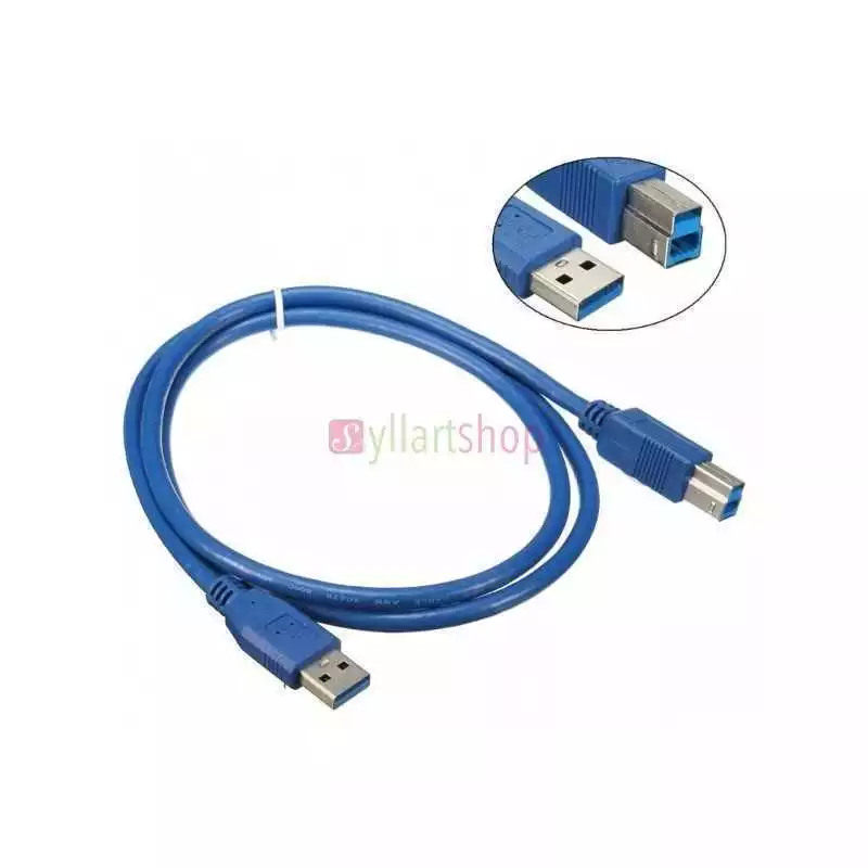 Câble imprimante 1.8m USB A vers USB B Bleu
