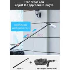 Support de perche BOYA BY-PB25 pour fusil de chasse, Extension de Microphones, Film de Studio Micro