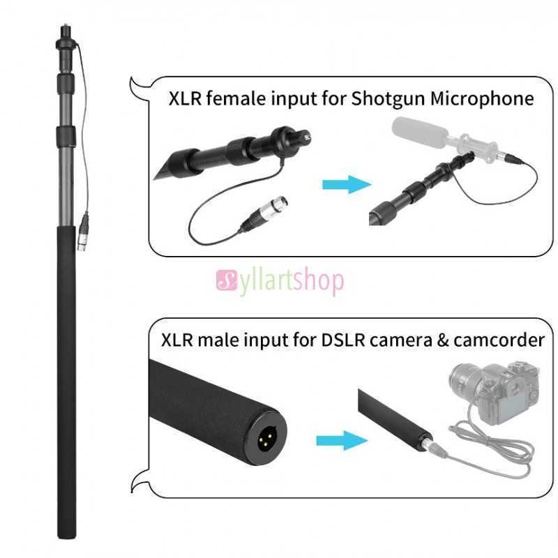 Support de perche BOYA BY-PB25 pour fusil de chasse, Extension de Microphones, Film de Studio Micro Support de perche BOYA BY-PB25 pour fusil de chasse, Extension de Microphones, Film de Studio Micro