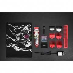 Tondeuse à cheveux Rechargeable sans fil Base rouge + étui Transparent WMARK NG-410