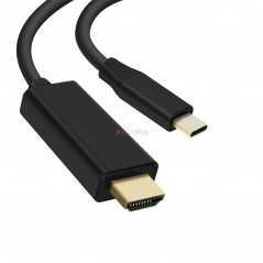 Câble USB Type C vers HDMI Mâle Résolution 4K UHD 1.8m Noir