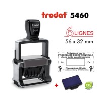 Tampon dateur Trodat 5460 metal 56x33mm - noir