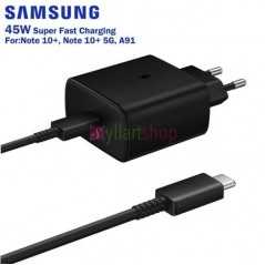 Chargeur ultra rapide Samsung note 10 original PD 45w avec usb type-c vers type-c