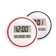 Horloge murale et de table, rond, grand écran LCD affichage de l'heure, de la date, Réveil électronique