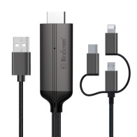 Câble MiraScreen LD36 USB vers HDTV 3 en 1 pour Téléphone/Tablette