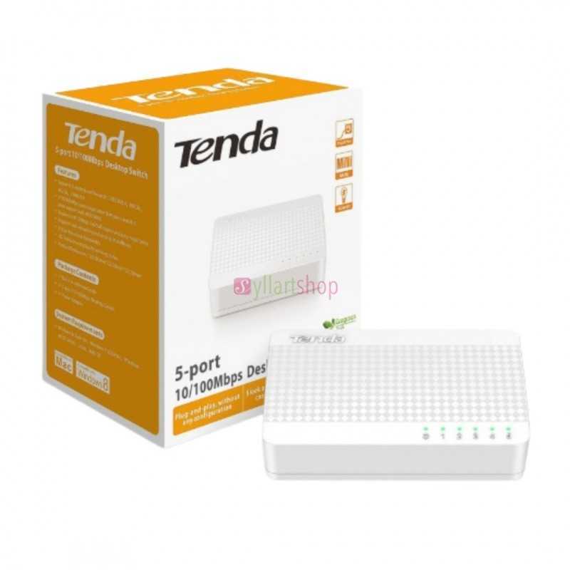 Switch TENDA S105 | 5 Ports Fast Ethernet | 10/100 Mbps | Compact | Plug & Play