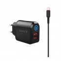 Chargeur Mural ICONIX 17W | Dual Port (Lightning Intégré + USB) | Recharge iPhone et Accessoire Simultanément