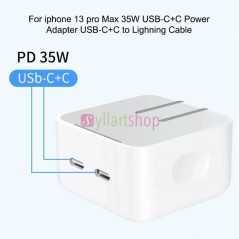 Tête de chargeur rapide USB C PD iphone 35W 2 ports USB pour iPhone 13 12 11 Pro Max iPad