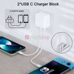 Tête de Chargeur Rapide USB-C PD 35W | Double Port | Charge Optimale pour iPhone & iPad