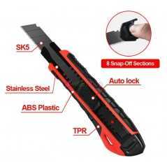 Cutter Professionnel WISEUP SK5 100103 | Lame 0.5mm | Haute Résistance ORIGINAL