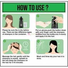 Shampooing instantané aux herbes pour cheveux noirs pour hommes et femmes 400ml