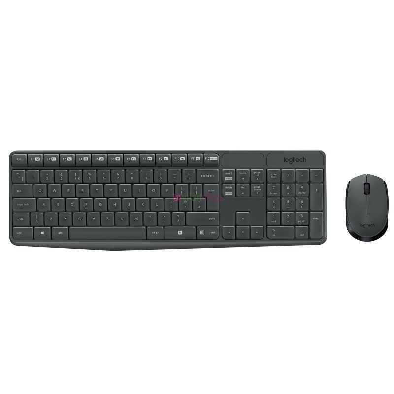 Ensemble Clavier + Souris Sans Fil Logitech MK235 | QWERTY Anglais