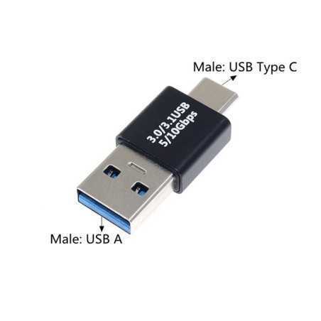 Mini Adaptateur USB 3.0/3.1 vers type-c mâle OTG, pour ordinateur portable, tablette, téléphone
