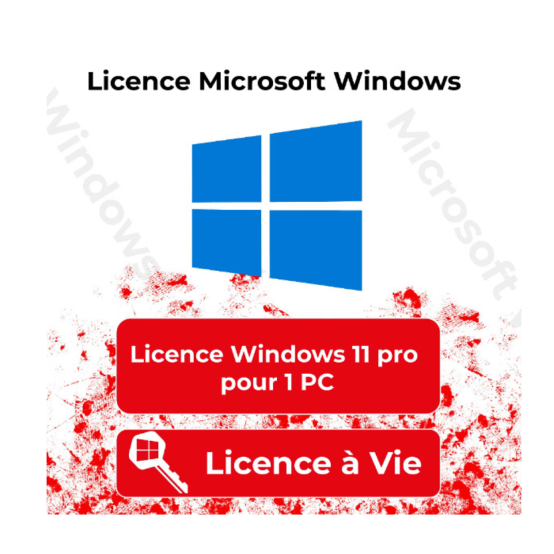 Licence d'activation à vie, Windows 11 Pro 1 PC Licence d'activation à vie, Windows 11 Pro 1 PC