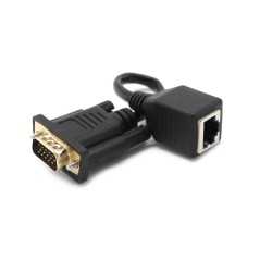 Adaptateur VGA vers RJ45, câble réseau vers VGA, affichage du connecteur de câble réseau
