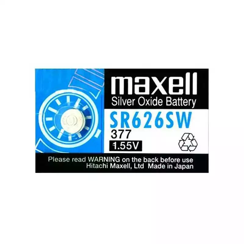 Pile Bouton Oxyde d'Argent 1.55V Maxell 377/376 SR626SW
