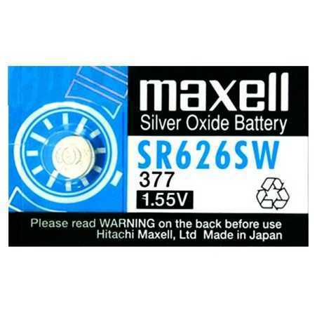 Pile Bouton Oxyde d'Argent 1.55V Maxell 377376 SR626SW