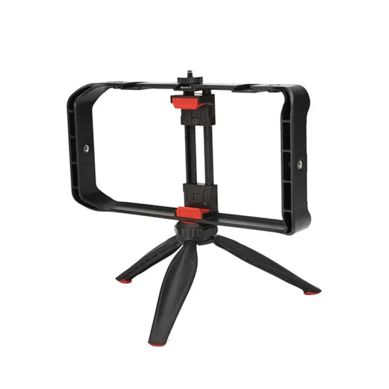 Cage de Support Mobile Jmary MT-33 | Support avec Griffe Flash pour Micro MM1 et Lumière LED