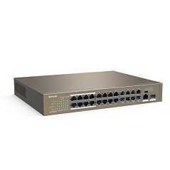 Switch web manageable 24 ports Tenda TEF1226P-24-250W V2.0 10/100 Mbps PoE+ - 2 ports 10/100/1000 Mbps - 1 SFP