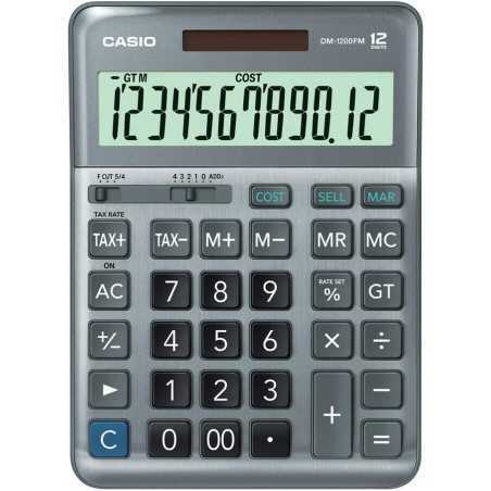 Calculatrice de bureau numérique Casio DM-1200FM Gris