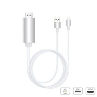 Câble Lightning Mâle vers HDMI Mâle Avec Alimentation USB MiraScreen L6M 1 mètre