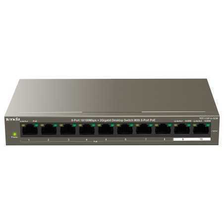 Switch Tenda TEF1110P-8-102W PoE 8 ports 10100 Mbps et 2 ports 101001000 Mbps Non manageable