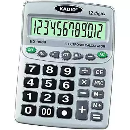 Calculatrice de bureau KADIO KD-1048B 12 chiffres