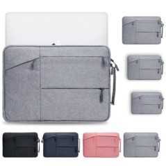 Sac a main pour ordinateur portable avec fermeture eclair 13 pouces noir/gris