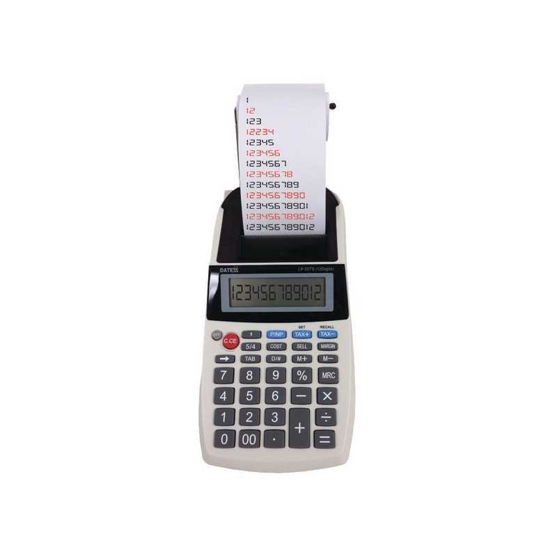 Calculatrice d'impression portable Datexx LP-50 | 12 Chiffres | Compacte & Silencieuse