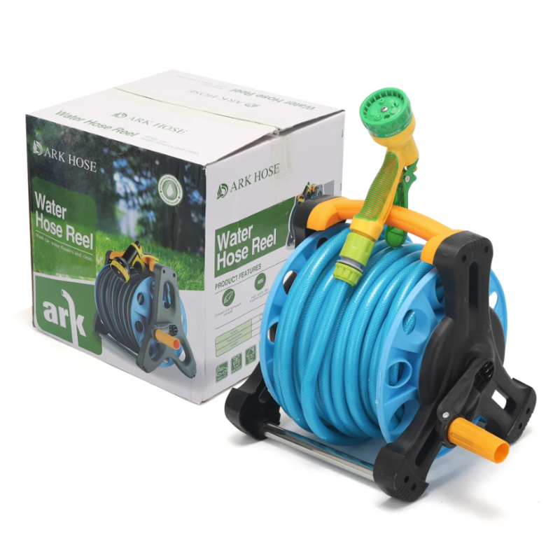 Enrouleur de tuyau de jardin portable avec 15m de tuyau Enrouleur de tuyau de jardin portable avec 15m de tuyau
