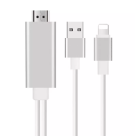 Câble Adaptateur Lightning vers HDMI Mâle 1080p | Mise en Miroir iPhone/iPad sur TV & Écran