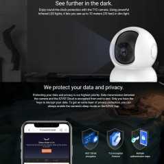 caméra de surveillance wifi ezviz ty2 | full hd 1080p | 360° motorisée | original