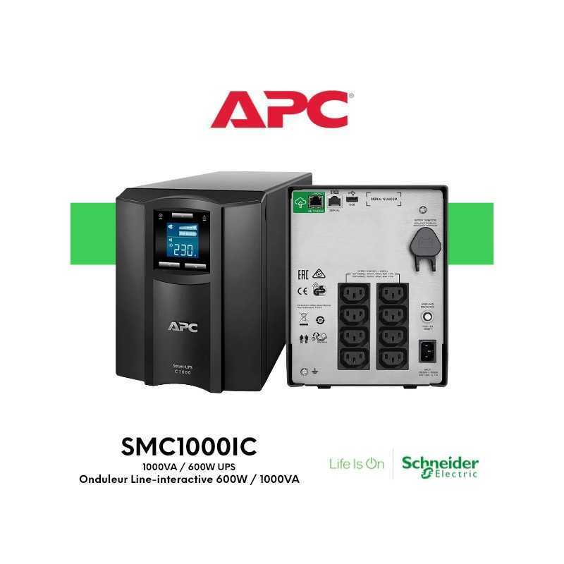 Onduleur line-interactive monophasé LCD 230V APC SMC1000IC Smart-UPS Tour (USB / RJ45 Série) Onduleur line-interactive monophasé LCD 230V APC SMC1000IC Smart-UPS Tour (USB / RJ45 Série)