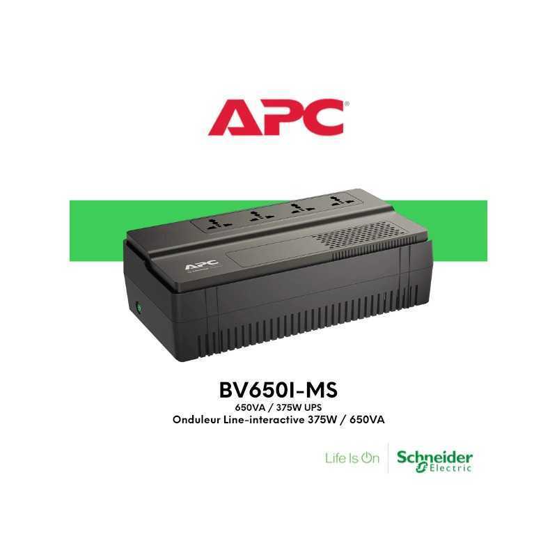 Onduleur APC BV650I-MS Easy UPS | 650VA 375W AVR | 4 Prises Universelles