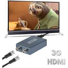Convertisseur HDMI vers SDI 3G/HD/SD-SDI et Support 1080P avec alimentation