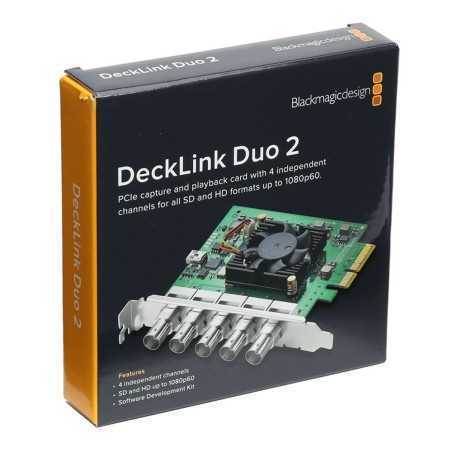 Carte d'acquisition Blackmagic Design DeckLink Duo 2 avec 4 canaux indépendants pour la SD et la HD jusqu'à 1080p60