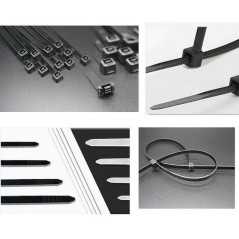 Attache de câble en nylon 100 pièces de 10x500mm en plastique noir et blanc
