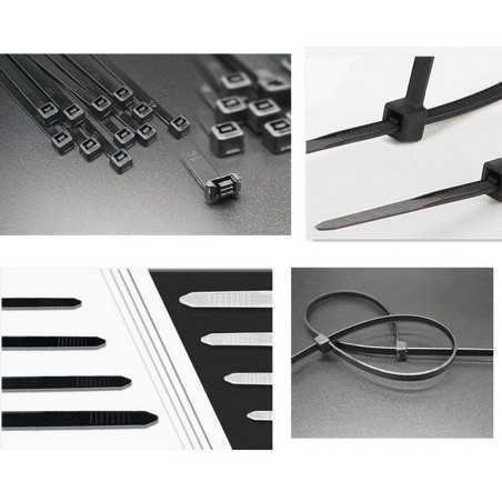 Attache de câble en nylon 100 pièces de 10x500mm en plastique noir et blanc