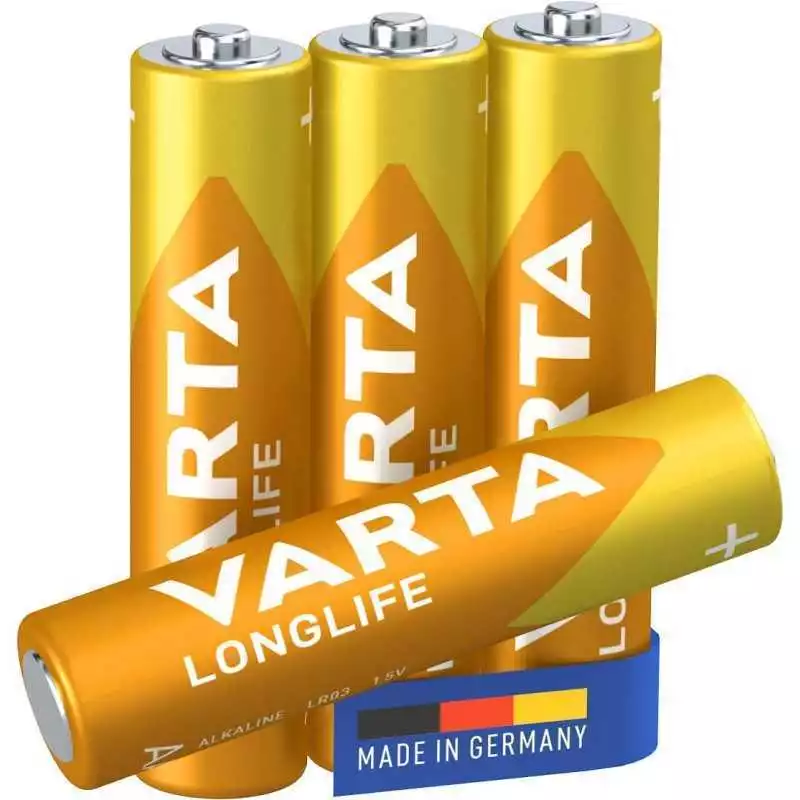 Lot de 4 Piles AAA Varta Alcalines Long life LR03 1.5 Volts