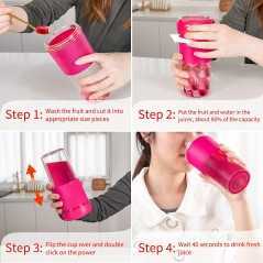 Mixeur sans fil portable rose Decakila KMJB012P 300ml 50W USB
