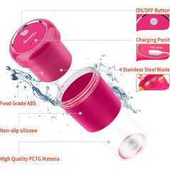 DECAKILA KMJB012P | Mini Mixeur Portable Sans Fil - 300 ml, 50 W