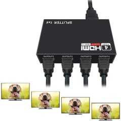Répartiteur HDMI 1x4 Ports v1.4 Alimenté 4K/2K Full Ultra HD 1080p