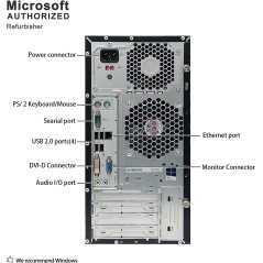 Ordinateur bureau HP ProDesk 400 G1 tour, Intel Quad Core i5-4570 jusqu'à 3,6 GHz, Ram 4G DDR3, 500GB HDD DVD, Windows 10 Pro 64